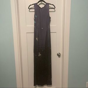 NWT H&M size 2 gorgeous blue purple silk blend dress gown with draped back!